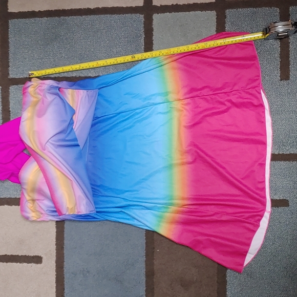 Cover Up and Dress Swimsuit Rainbow Ombre Bra Top NWOT XL - Picture 13 of 14